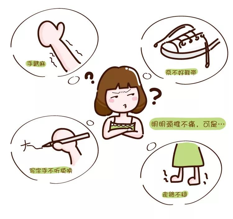 手臂麻、系不好鞋帶、寫字手不聽使喚、明明頸椎不痛可是、走路不穩(wěn)
